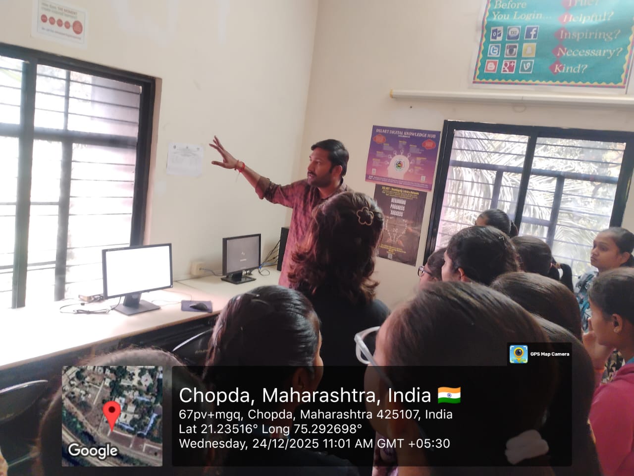 The Library Department of SMT. Sharadchandrika Suresh Patil College of Pharmacy, Chopda successfully organized a Library Orientation Program (Student Support / Library User Education) on 24 December 2